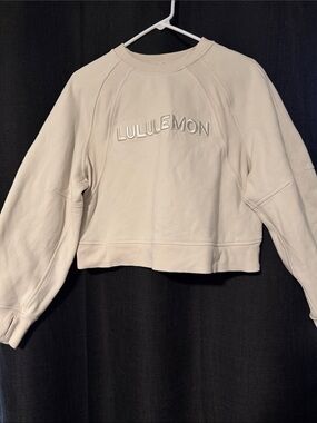 lululemon athletica Cream Crewneck Sweatshirt with Logo